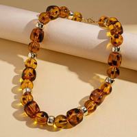 Collier élégant en perles de verre acrylique européennes et américaines, chaîne en laine assortie à tout, collier léger de luxe pour femmes