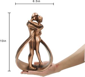 Décoration romantique passionnée embrassant homme et femme Statue Couple Sculpture - Product Image 6
