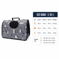 Sac de transport pliable à fermeture éclair pour animaux de compagnie, sac à dos de voyage portable en nylon pour chat et chien, sac à bandoulière, capacité de 5 kg pour l'extérieur