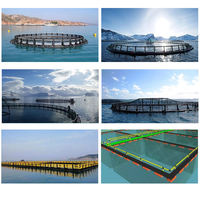 Cage flottante en PEHD de haute qualité pour aquaculture, diamètre 15-20m, pour l'élevage de poissons, piège de pêche en plastique
