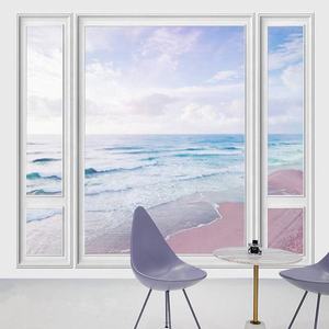 Papel pintado <span class=keywords><strong>de</strong></span> extensión visual 3D <span class=keywords><strong>ventanas</strong></span> mar playa paisaje murales - Product Image 4