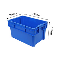 Boîte de rangement et de collecte industrielle en plastique épaissi de grande taille pour produits frais, à empilage orienté