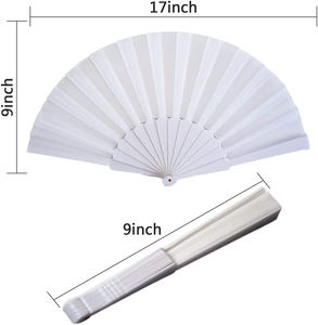 Ventiladores plegables de mano personalizados promocionales, ventilador de mano de plástico plegable chino japonés Vintage ventilador de mano de seda - Product Image 6