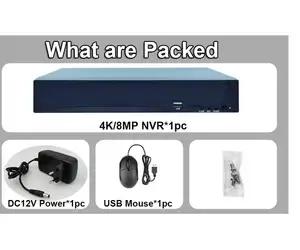 Xmeye 32CH 4K NVR HD Netzwerk-Videoaufnahme CCTV DVR 8MP IP-Kamera mit 2 Stück hdd-Slot