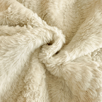 Parure de lit chaude et moelleuse en fausse fourrure polyester pour l'hiver, ultra douce, rayée, effet fourrure de lapin, avec dos en velours, pour un lit douillet