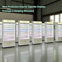 Vitrine de sol en métal personnalisée APEX avec écran LCD, poussoir en nid d'abeille et rangement dissimulé pour tabac