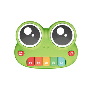 Wholesale Music Piano Multifunctional <b>Hand</b> Clapping <b>Drum</b> Cartoon Frog Electronic Five Key Piano Toy - Product Image 1