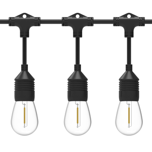 48 pies 24 piezas S14 bombillas comercial al aire libre impermeable LED guirnalda de luces para vacaciones y bodas decoraciones de jardín - Product Image 1
