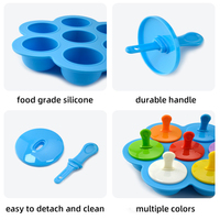 Moule à glaces en silicone à 6 cavités pour enfants, idéal pour les sucettes glacées et les glaces pour tout-petits, parfait pour lait et jus de fruits congelés