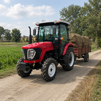 Nouveau tracteur agricole 4x4 de 100 CV à transmission par engrenages avec moteur et direction hydraulique à roulements, haute productivité, avec outils