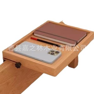 Wooden <b>Bedside</b> <b>Shelf</b> Foldable Storage Tray Natural Wood Color Minimalist Design For Bedroom Use - Product Image 4