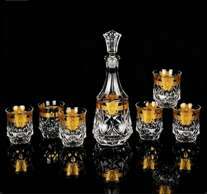 Juego <span class=keywords><strong>de</strong></span> Decantadores <span class=keywords><strong>de</strong></span> Whisky con MOQ Bajo, Botella <span class=keywords><strong>de</strong></span> Cristal con Calcomanía Dorada Directo <span class=keywords><strong>de</strong></span> Fábrica <span class=keywords><strong>para</strong></span> Dropshipping y Venta Minorista - Product Image 3