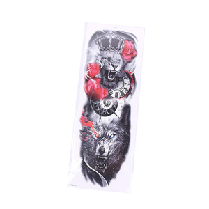 Prezzo a buon mercato pieno braccio <span class=keywords><strong>fiori</strong></span> facce tigre tatuaggio per gli uomini - Product Image 5