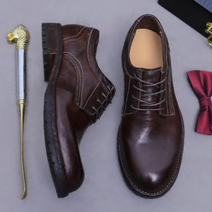 2026 Latest Summer Autumn Trendy Men's Cowhide Lace-up <b>Pointed</b> <b>Toe</b> Shoes <b>Flat</b> Sole Waterproof Breathable Lightweight Business - Product Image 6