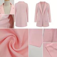 I-0522 Cardigan à col en V à manches longues et boutons, design tendance, élégant pour le bureau, costumes pour femmes, veste de blazer pour femme d'affaires