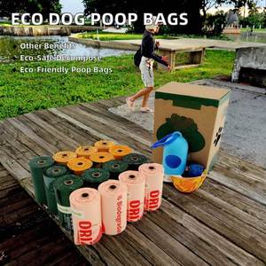 Sacs à déjections canines simples en amidon de maïs PLA certifiés UE, écologiques, biodégradables, compostables, vente en gros - Product Image 3