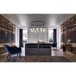 HS-W118 décoratif à haute brillance en bois de verre coulissante <span class=keywords><strong>vestiaire</strong></span> armoire chambre armoire porte charnière - Product Image 1