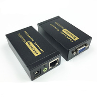 Extensor de Señal de Audio y Video UTP VGA HD 1080p de 100M, Adaptador Convertidor sobre Cable Cat5e/Cat6 con Revestimiento de PVC para Monitor, Cámara, HDTV