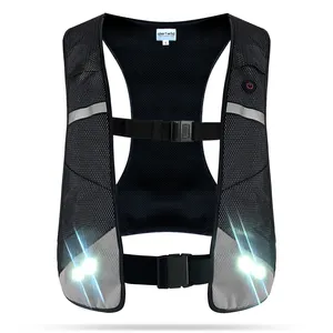 New Design Trendy High Visibility Reflective Mesh Led Light Safety Sport Clothing Vest For Running Cycling