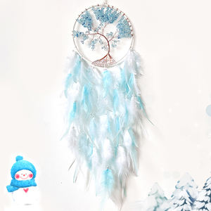 Moderne Dernières Plumes Bleues Confortables Sur Mesure Grand <span class=keywords><strong>Attrape</strong></span>-Rêves Charme Objets Décoratifs - Product Image 5