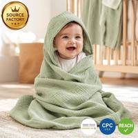Manta de Bebé de Muselina Crepé de 4 Capas OEM/ODM, Precio de Fábrica, Certificación OEKO-TEX, CPC, REACH, Fabricante de Envolturas de Algodón al Por Mayor