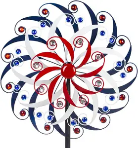 Grote Windspinners Metalen Patriottische Wind Sculptuur Spinner Werf Kunst