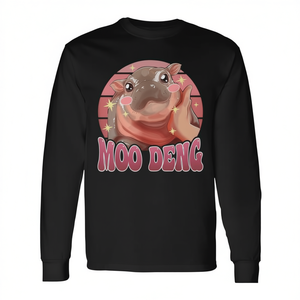 T-shirt à manches longues Baby Hippo Moo Deng, unisexe, taille adulte S M L XL XXL - Product Image 2