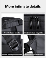 BSCI - Mochila de Viaje Oxford Impermeable y Antirrobo para Ordenador Portátil, Color Negro, con Puerto USB para Carga de Ordenador Portátil