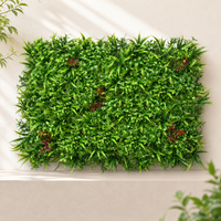 Mur végétal artificiel en plastique anti-UV de haute qualité YM, décoration de fond en herbe verte artificielle pour l'intérieur et l'extérieur