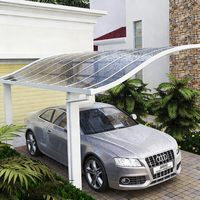 Toldo de Policarbonato Transparente y Aluminio para Cochera, Refugio Impermeable para Exteriores, para Estacionamiento de Autos y Patio en Casas Modernas