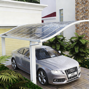 Auvent de carport en polycarbonate transparent et aluminium, <span class=keywords><strong>abri</strong></span> extérieur imperméable pour la stationnement de voitures et les patios de maisons modernes - Product Image 5
