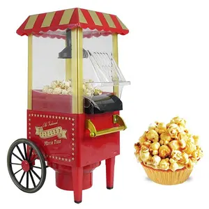 110V 220V 1200W Mesin Jagung Pop Mini Elektrik Komersial Rumah Pembuat Popcorn dengan Troli