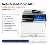 Reconditionné pour imprimante multifonction A3 IMC300 IMC400 MPC306 MPC307, machine multifonctionnelle générale 30ppm haute vitesse