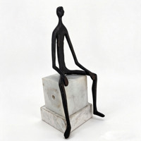 Figurine d'homme abstraite en fonte, statue masculine vintage en métal, décoration artistique pour la maison et le bureau