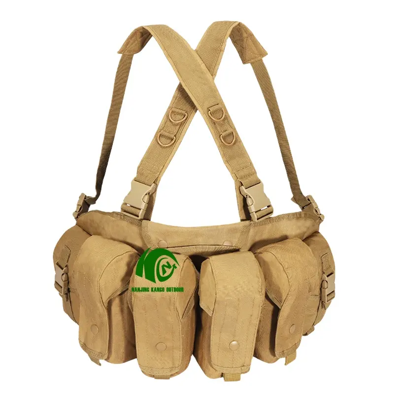 Chaleco de entrenamiento táctico Kango, bolsa de camuflaje, bolsas de pecho, sistema Molle, chaleco táctico