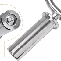 Barre de triceps filetée en acier inoxydable chromé avec colliers de verrouillage étoilés, barre de musculation antidérapante durable Merrybody