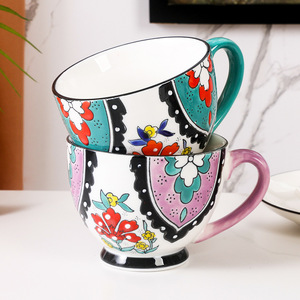 Taza de cerámica de fruta pintada a mano bonita al por mayor para el té de la tarde y el café para el desayuno, leche y avena - Product Image 4
