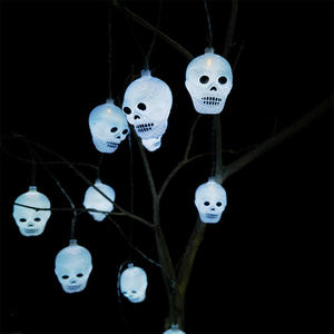 Guirnalda de Luces LED de Esqueleto para Halloween, Decoración para Festival de Fantasmas, Funciona con Pilas, Blanco/Morado, 180 cm, para Ambiente de Terror - Product Image 5