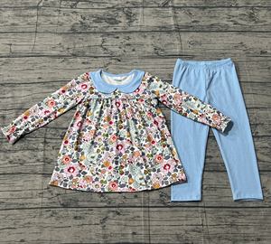 Ensemble 2 pièces pour bébé fille : Tunique florale décontractée en coton et élasthanne respirant et legging – Collection Printemps-Automne – Vente en gros - Product Image 3