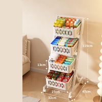 Vente chaude en plastique épices support de stockage Stable roulant cuisine chariot chariot fruits légumes panier étagère multi-usages organisateur