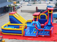 Moon Bounce Fun Park Giant Obstacle Course Slide Commercial Gonflable Bouncy House Combo Terrain de jeux gonflable pour enfants en plein air