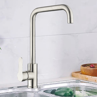 Robinet de lavabo de salle de bain contemporain YKF-6821 en acier inoxydable 304, à poignée unique, rotatif, nickel poli, avec douchette extractible semi-professionnelle