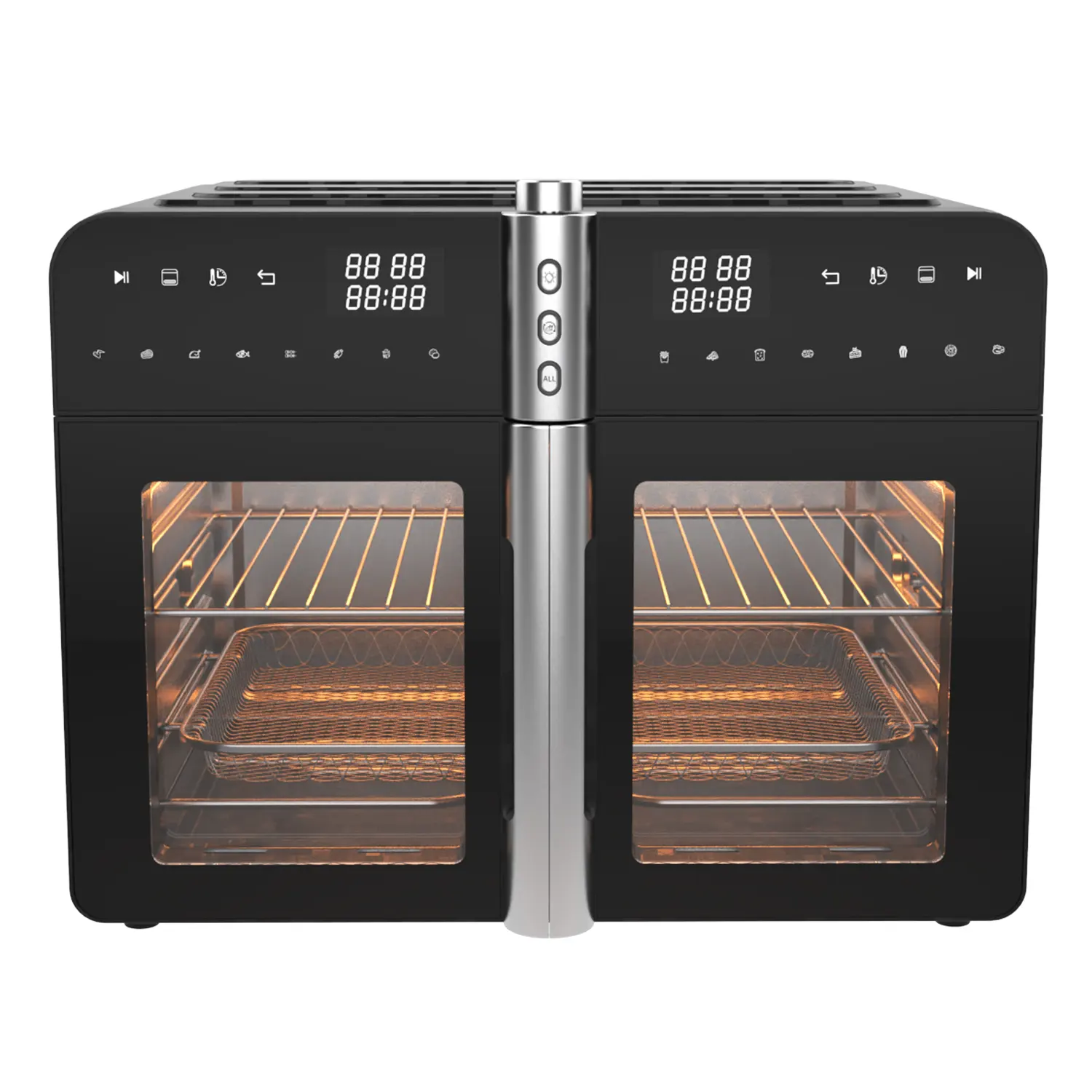 36L Smart Air Fryer Ofen 16-in-1 Digital Air Fryers Sichtbarer Kochfenster-Kombi kocher mit 8 Zubehörteilen