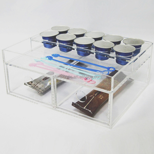 Boîte de rangement multifonctionnelle pour sachets de thé en acrylique Organisateur de dosettes de café Boîte de rangement pour capsules de café, thé au lait et condiments - Product Image 2