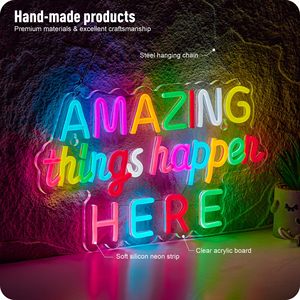 Insegna al Neon LED Personalizzata Neonawall, Decorazione Murale 'Cose Incredibili Accadono Qui' con Timer per Casa e Matrimoni - Product Image 2