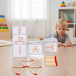<span class=keywords><strong>Jeu</strong></span> de puzzle en forme d'allumettes, <span class=keywords><strong>jeu</strong></span> de réflexion pour enfants, entraînement à la géométrie et à la logique, jouet éducatif STEM - Product Image 6
