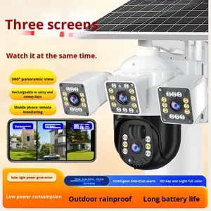 V360pro ngoài trời năng lượng mặt trời kích hoạt không thấm nước <span class=keywords><strong>IP</strong></span> <span class=keywords><strong>Camera</strong></span> <span class=keywords><strong>4</strong></span> ống kính 3 màn hình 3MP điều khiển từ xa đầy đủ màu sắc phát hiện tầm nhìn ban đêm - Product Image 3