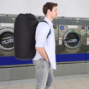 Bolsa de Lavandería para Mochila de Uso Doméstico con Correas para los Hombros, Bolsillo de Malla, Resistente, Plegable, de Gran Capacidad, con Cordón - Product Image 2