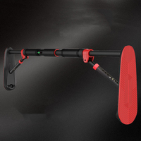 Barre de traction pliable en acier de haute qualité Noir+Rouge 65-90cm Portable pour usage domestique Équipement de fitness écologique ZJFIT