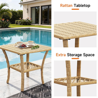 Ensemble de chaises à bascule en rotin de qualité supérieure pour patio, 3 pièces, chaise à bascule en rotin d'extérieur avec table basse